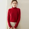 Suéter de Cachemira de Cuello Medio para Mujer, 100% Cachemira Pura, Corte Holgado, Estilo Vintage, Suéter Base de Punto Grueso