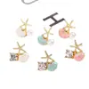 Brincos de Pérola Imitação de Concha de Estrela do Mar Luxo Leve Nicho Brincos Avançados Pingente de Orelha Pingente de Orelha Pingente de Orelha Brincos Doces