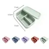 Caixa de armazenamento de silicone de grau alimentício para presente de feriado personalizada, lancheira, caixa selada, recipiente de comida portátil, lancheira quadrada com três compartimentos