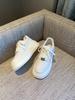 [TFM] zapatos blancos pequeños de mujer otoño nueva moda hebilla metálica suela gruesa con cordones versátiles transpirables zapatos deportivos casuales