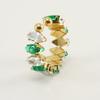 Anillo de Diamantes de Acero Inoxidable Transfronterizo Moda Europea y Americana Oro de 18K Ajustable Joyería de Boca Viva Anillo Geométrico para Mujer