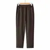 Pantalones casuales de otoño e invierno para mujeres de mediana edad y mayores, elegantes pantalones de lana de pierna recta para madres, pantalones de lana holgados de talla grande para abuelas