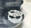 Anel Popular de Diamante Rosa Flor de Trevo com Acabamento Escovado do Xiaohongshu, Anel de Alta Qualidade, Elegante e Moderno, Dropshipping