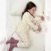 Ropa interior térmica de algodón puro para niños 10A antibacteriana para niños y niñas otoño e invierno dibujos animados ropa de casa bebé lana elástica pijama