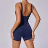Venta al por mayor de Ropa de Yoga Transfronteriza, Monos Deportivos de Pilates Ajustados Europeos y Americanos, Ropa Fitness Adelgazante de Cuello en U Profundo, Pieza Única Dropshipping