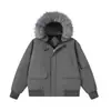 Novo Casaco de Lã com Gola de Pelo Masculino Inverno Outdoor Tech Funcional Roupas de Algodão Masculino Top Solto com Capuz Masculino Outdoor