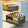 Estante de Almacenamiento Extraíble para Gabinetes Profundos del Hogar Organizador de Especias Multifuncional Caja de Almacenamiento con Cesta Extraíble para Gabinete de Cocina
