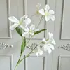 Flores Artificiais de Orquídea Chama para Decoração de Casamento, Flores Falsas para Área de Recepção, Arranjo Floral para Parede de Fundo, Flores de Seda para Decoração de Chão de Casamento