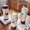 Termo de acero inoxidable 316 sin costuras, taza de agua y café portátil de alto valor de color para hombres y mujeres, taza doble Panda con conservación del calor y frío.