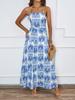 Vestido de Verão Havaiano Estampado com Gola Halter para Mulheres Amazon Europeu e Americano 2026 com Forro para Mulheres