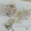 Lentejuelas Brillantes Chispa Ardiente Decoraciones para Uñas Láser Plata Luz Oro Blanco Fragmentos DIY Uñas Portátiles Materiales de Decoración Hechos a Mano