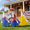 Disfraz de Ganso para Porche del Día de la Independencia Transfronterizo, Impermeable Amarillo, Disfraz de Ganso con Bandera Americana, Juego de Sombrero