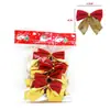 Adornos para árbol de Navidad Lazo de decoración navideña Lazo navideño Regalo de Navidad 12 una tarjeta