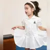 2026 Nuevo Elegante Vestido de Estilo Universitario con Cuello Polo para Niñas, Verano Versión Coreana Bordado con Pliegues, Moderno y a la Moda