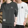 Envío RápidoNueva Sudadera de Manga Larga con Cuello Redondo Holgada de Primavera y Otoño, Camiseta Base Estampada de Moda para Hombre