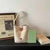 Bolsa de Lona Linda Estilo Japonés para Mujer con Bordado de Dibujos Animados, Gran Capacidad, Adecuada para el Trabajo Diario, Bolso Cruzado de un Solo Hombro, Bolsa de Tote para Artículos Varios de Oficina
