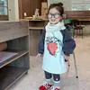 Nuevo Vestido Sudadera Versátil de Felpa Cálida para Niños Mayores, Moda Infantil Casual de Invierno de Longitud Media Tendencia