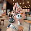 Lindo Llavero de Gatito de Ojos Grandes de Resina Dibujo Animado Lindo Colgante Encanto para Bolso Llavero de Coche Decoración para Mochila de Pareja