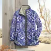 2025temu sitio web independiente otoño e invierno nuevo cárdigan con estampado de flor de anacardo chaqueta acolchada de un solo botón abrigo de algodón para mujer