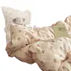 Juego de cuatro piezas de algodón acolchado de doble capa de gasa, amigable con la piel y suave, funda de edredón, sábana para cama de dormitorio de estudiante, juego de tres piezas para dormitorio