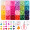 Fabricante Vende 24 Compartimentos Coloridos Perlas Imitación Redondas de Color Único y Doble Color Caja de Accesorios para Pulsera Colgante Hecha a Mano DIY Venta al por Mayor