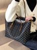 Bolso de mano sencillo de otoño e invierno para mujer, de gran capacidad, con estampado vintage, informal, combinable, con un solo hombro y bandolera.