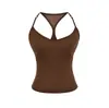 Camisole Lyocell Tencel de Alça Fina Costas Nuas para Mulheres, Novo Estilo de Verão, Slim Fit, Yoga Fitness, Costas Bonitas