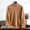 Suéter de Cachemira 100% Puro para Hombre con Cuello Alto Medio 2026 Otoño/Invierno Nuevo Suéter de Punto Holgado de Cachemira para Hombre