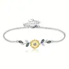 Pulseira Flor Amarela Amazon Transfronteiriça Girassol Simples Europeu e Americano Ins Feminino Design de Nicho Luxo Acessível Pulseira de Girassol