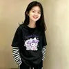Camiseta base de rayas para niñas, tipo dos piezas, adecuada para niños mayores en primavera y otoño, versátil y elegante, top de algodón puro de manga larga para niños