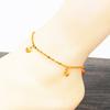Tobillera de Imitación de Lujo Ligero Oro de 18 Quilates Joyería para Chicas de Playa de Verano Estilo Coreano Cadena Sencilla de Ola de Agua Tobillera Dorada Arena
