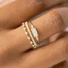 Deseo oferta especial Nuevo anillo de circonita de 3 piezas noble princesa compromiso aniversario conjunto de anillos de lujo