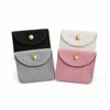 Bolsa de Empaque para Joyería con Cierre de Broche de Terciopelo Mini Bolsa de Almacenamiento para Accesorios con Tapa Plegable Bolsa Portátil para Joyería Anillo Pendiente Collar