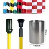 Palo de Bandera de Golf Agujero Taza Campo de Práctica Putting Green Agujero Especial para Bandera Set de Palo de Bandera de Acero Inoxidable Campo de Putting Green