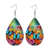 Pendientes Acrílicos Transfronterizos Producto Nuevo Diseño de Flor con Mariposa y Gota de Agua Moda Artística Europea y Americana Pendientes Simples y Accesorios para Orejas