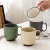 Caneca Popular Cerâmica Transfronteiriça Cor Sólida Simples Embossada Design de Listras Verticais para Café, Água, Leite e como Presente