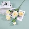 Flor artificial de boda Nueva Flor de Loto de 5 cabezas Loto de mil capas Boda Salón de bodas Fila de flores Decoración de camino floral Arreglo floral Comercio exterior