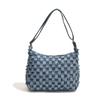 2024 Nova Moda Casual Grande Capacidade Canvas Bag xadrez Underarm Bag Denim Bag Senmeng Shoulder Crossbody Bag