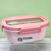 Lunch Box meninas 'lancheira de plástico elegante simples lancheira terno livre colher, trabalhador de escritório estudante masculino