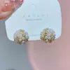 Pendientes Pequeños de Perla con Circonitas Diseño Pequeño y Sencillo Pendientes de Moda Exquisitos Estilo Coreano Pendientes Elegantes Estilo Celebridad