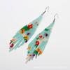 Pendientes de cuentas de estilo bohemio europeo y americano color tejido a mano borla larga pendientes de cuentas Miyuki venta al por mayor