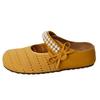 Sapatos Mary Jane Estilo Férias Francesas 2025 Novos para Mulheres com Peep-Toe Vazado Laço Chinelos Rasteiros