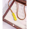 Novo Pingente da Sorte Cubo de Gelo Cintilante Estilo Chinês, Pingente de Corrente para Suéter de Barra de Ouro Sólido Tridimensional de Cobre Banhado a Ouro
