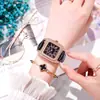 Reloj GUOU de placa cuadrada con pedrería de temperamento europeo antiguo, escala romana vintage, para mujer, exquisito, versátil, impermeable, de cuarzo