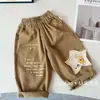Pantalones Casuales para Niños Nueva Primavera y Otoño Pantalones de Tejido Puro de Algodón para Niños Pantalones Casuales Lindos Versátiles para Bebés Modernos