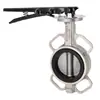 Válvula de Mariposa tipo Wafer de Acero Inoxidable 304 Manija Resistente a la Corrosión de PTFE Válvula de Mariposa de Línea Central tipo Turbina D71X Fábrica de Válvulas Dos
