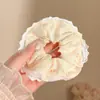 Elástico de Cabelo Oversized Estilo Coreano Intestino de Porco, Corda de Cabelo Versátil com Renda de Bolinhas, Elástico para Rabo de Cavalo Alto, Elástico de Borracha, Acessório de Cabelo de Alta Qualidade