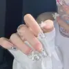 Unhas Portáteis Feitas à Mão Atacado Estilo Popular de Celebridade da Internet Xiaohongshu Diamante Quebrado Borboleta Grande Brilhante Manicure Removível de Alta Qualidade