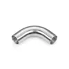 Acero Inoxidable 304 Grado Sanitario Codo Soldado Extendido de 90 Grados Pulido de Superficie Espejo Interior y Exterior Borde Recto Tubería de Curva Súper Larga