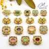 Contas soltas de cabaça de pedra da lua incrustadas de ouro antigo com zircão diy pulseira acessórios pulseira com contas acessórios contas espaçadoras